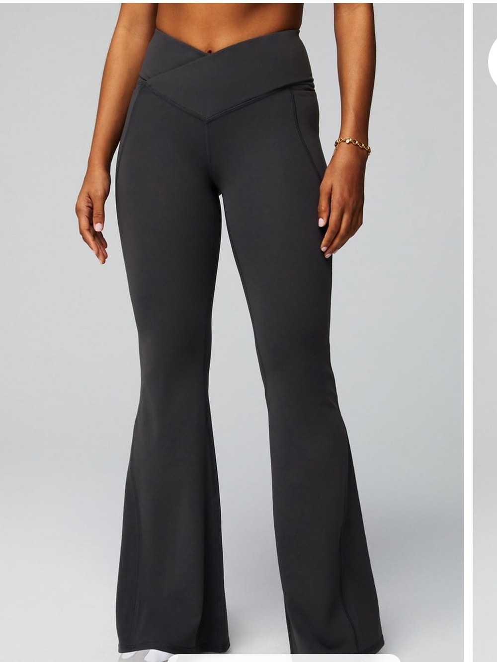 Fabletics Dark Charcoal High-Waist Flare Leggings